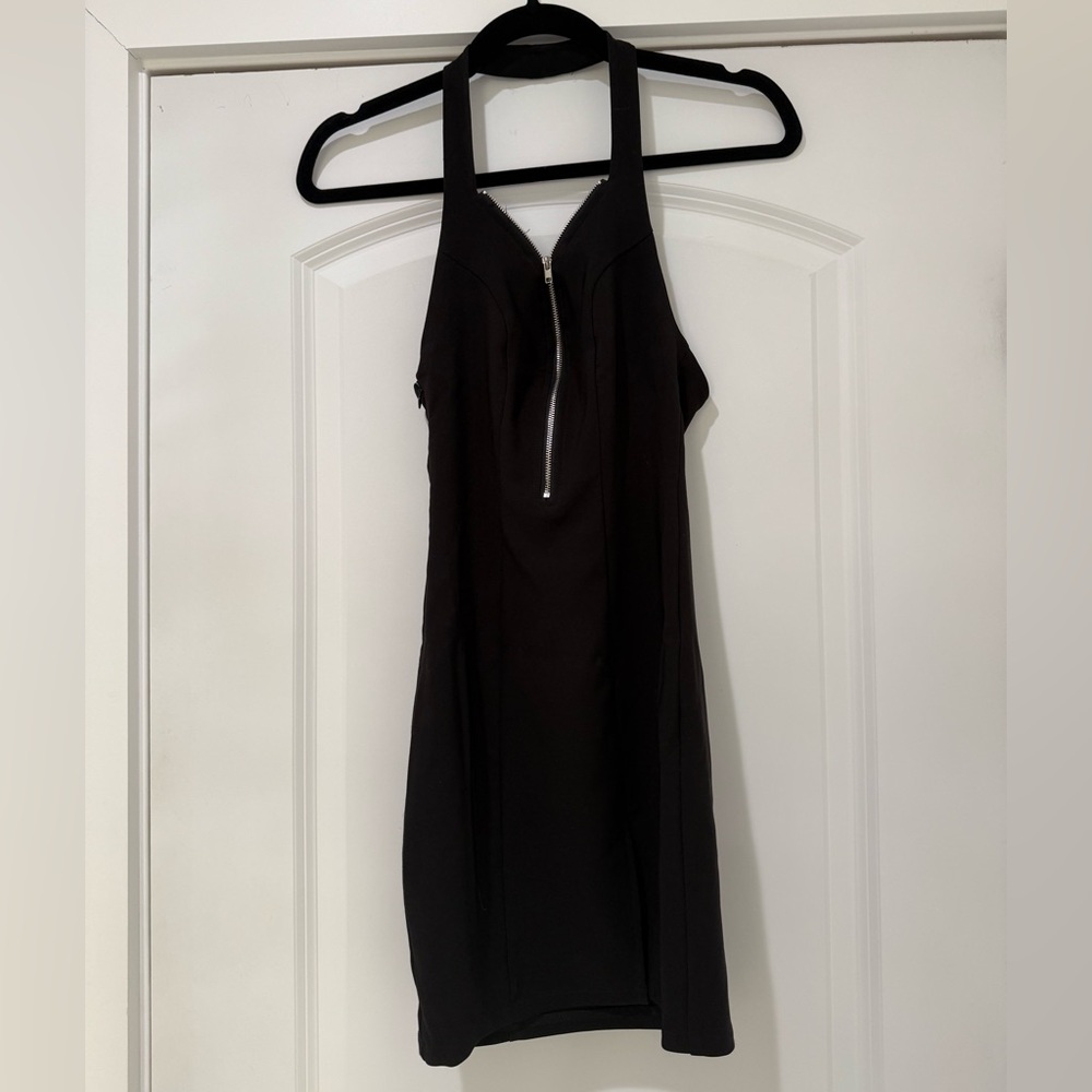 Superdown Black Backless Halter Dress